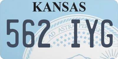 KS license plate 562IYG