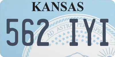 KS license plate 562IYI