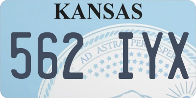 KS license plate 562IYX