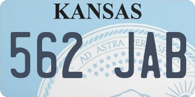 KS license plate 562JAB