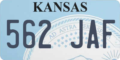 KS license plate 562JAF