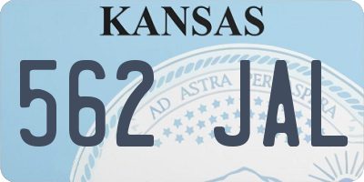 KS license plate 562JAL