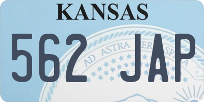 KS license plate 562JAP