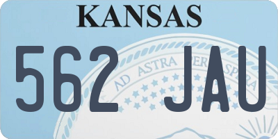 KS license plate 562JAU