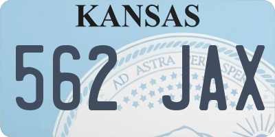 KS license plate 562JAX