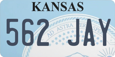 KS license plate 562JAY