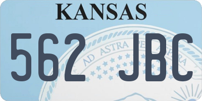 KS license plate 562JBC