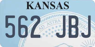 KS license plate 562JBJ