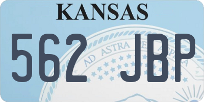 KS license plate 562JBP