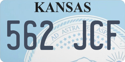 KS license plate 562JCF