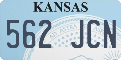 KS license plate 562JCN