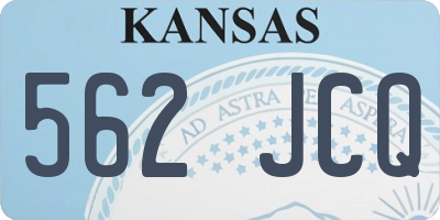 KS license plate 562JCQ