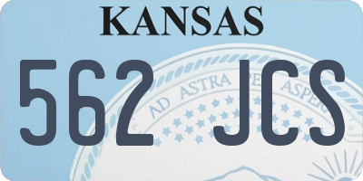 KS license plate 562JCS