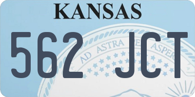 KS license plate 562JCT