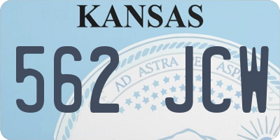 KS license plate 562JCW