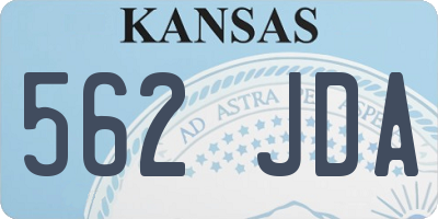 KS license plate 562JDA