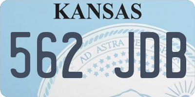 KS license plate 562JDB