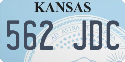 KS license plate 562JDC