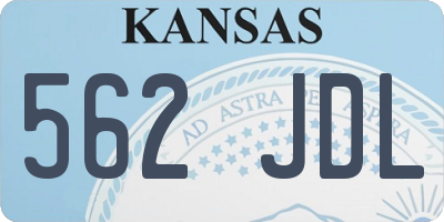 KS license plate 562JDL