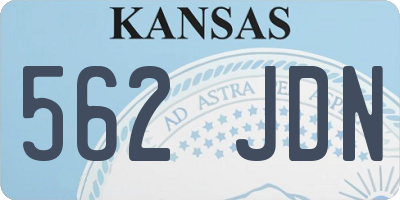 KS license plate 562JDN