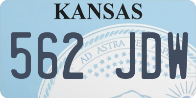 KS license plate 562JDW