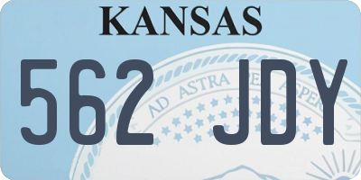 KS license plate 562JDY