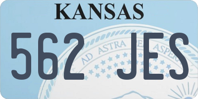 KS license plate 562JES