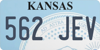 KS license plate 562JEV