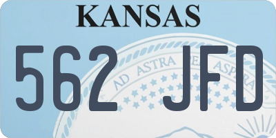 KS license plate 562JFD