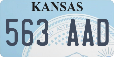 KS license plate 563AAD