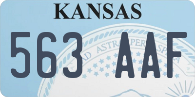 KS license plate 563AAF