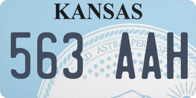 KS license plate 563AAH