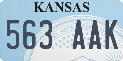 KS license plate 563AAK