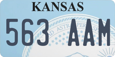 KS license plate 563AAM