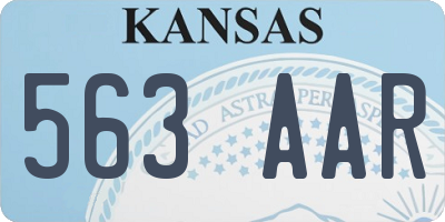KS license plate 563AAR