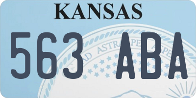KS license plate 563ABA