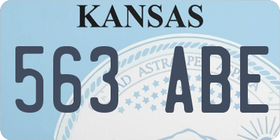 KS license plate 563ABE