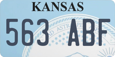 KS license plate 563ABF