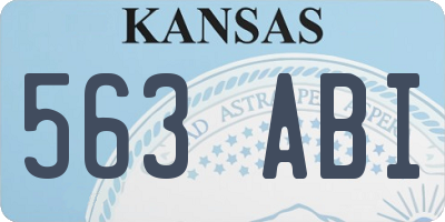 KS license plate 563ABI
