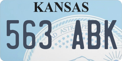 KS license plate 563ABK
