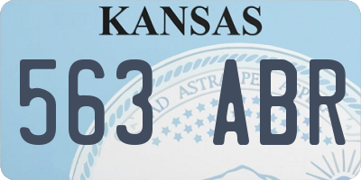 KS license plate 563ABR