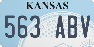 KS license plate 563ABV