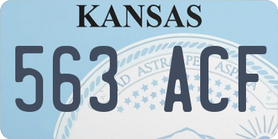 KS license plate 563ACF