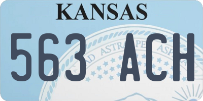 KS license plate 563ACH
