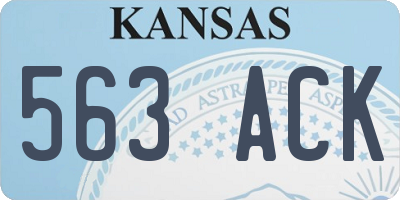 KS license plate 563ACK