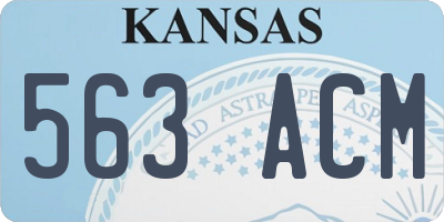 KS license plate 563ACM