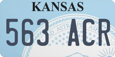 KS license plate 563ACR