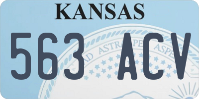 KS license plate 563ACV