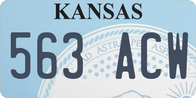 KS license plate 563ACW
