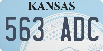 KS license plate 563ADC